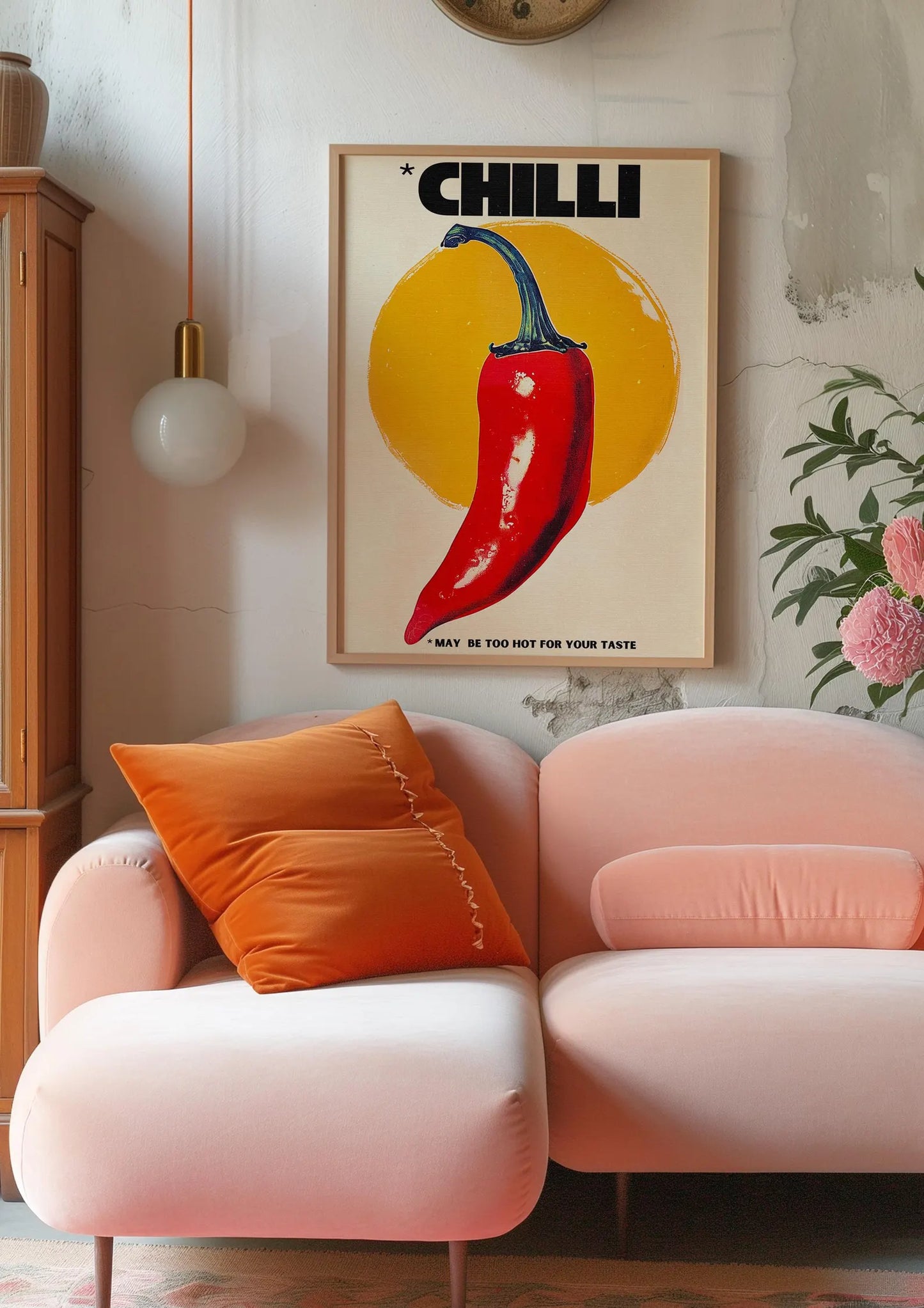 Chilli Pepper Poster: 70s Retro Kitchen Wall Art (Digital Download)